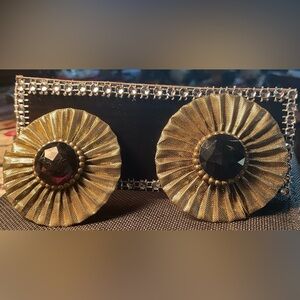 Lulu-B Elegant Gold Earrings with Black Accent